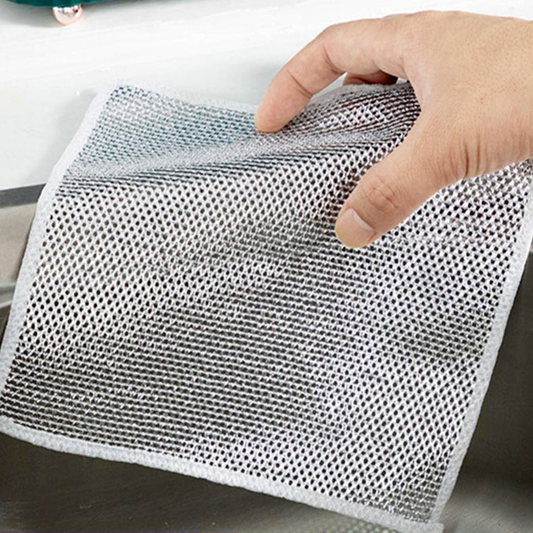 Double-Sided Multipurpose Microfiber Cloths, Stainless Steel Scrubber, Non-Scratch Wire cloth, (1 Pc / 20 x 20 Cm) - Shopmania Wholesale
