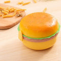 Burger Shape Lunch Box Plastic Lunch Box Food Container Sets Double Layer Lunchbox 1000ml With 2 Spoon Applicable to Kids and Elementary School Students your brand