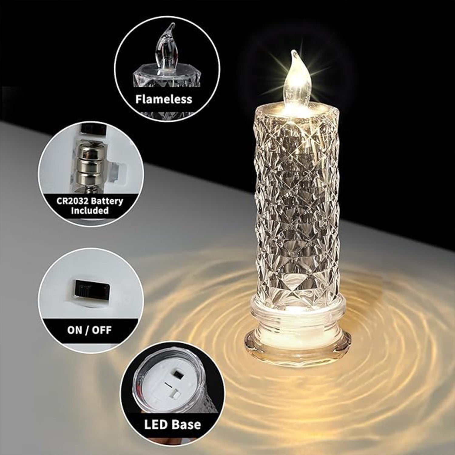 Rose Candles for Home Decoration, Crystal Candle Lights your brand