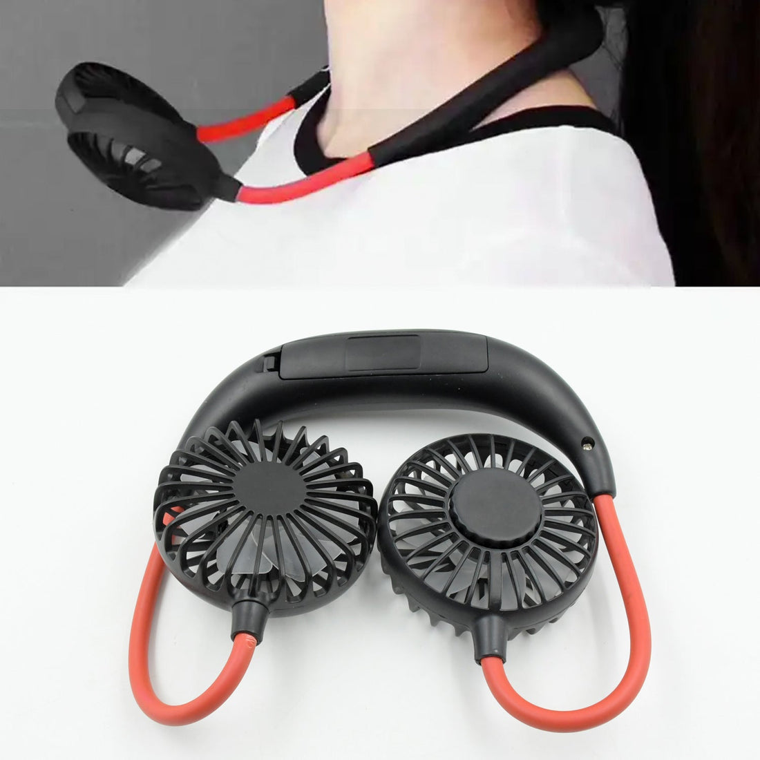 Portable neck fan for travel and sports