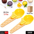 Ice Cream Spoons 2pcs Plastic Water Melon Scoopers with Trigger Dipper and Adults for Summer Party Ice Cream Scoop, Food Serving Spoon Kitchen Tools Ice Cream Digging Spoon Household Spoons Cupcake Spoons Aps Fruit Ball Player (2 Pc) your brand