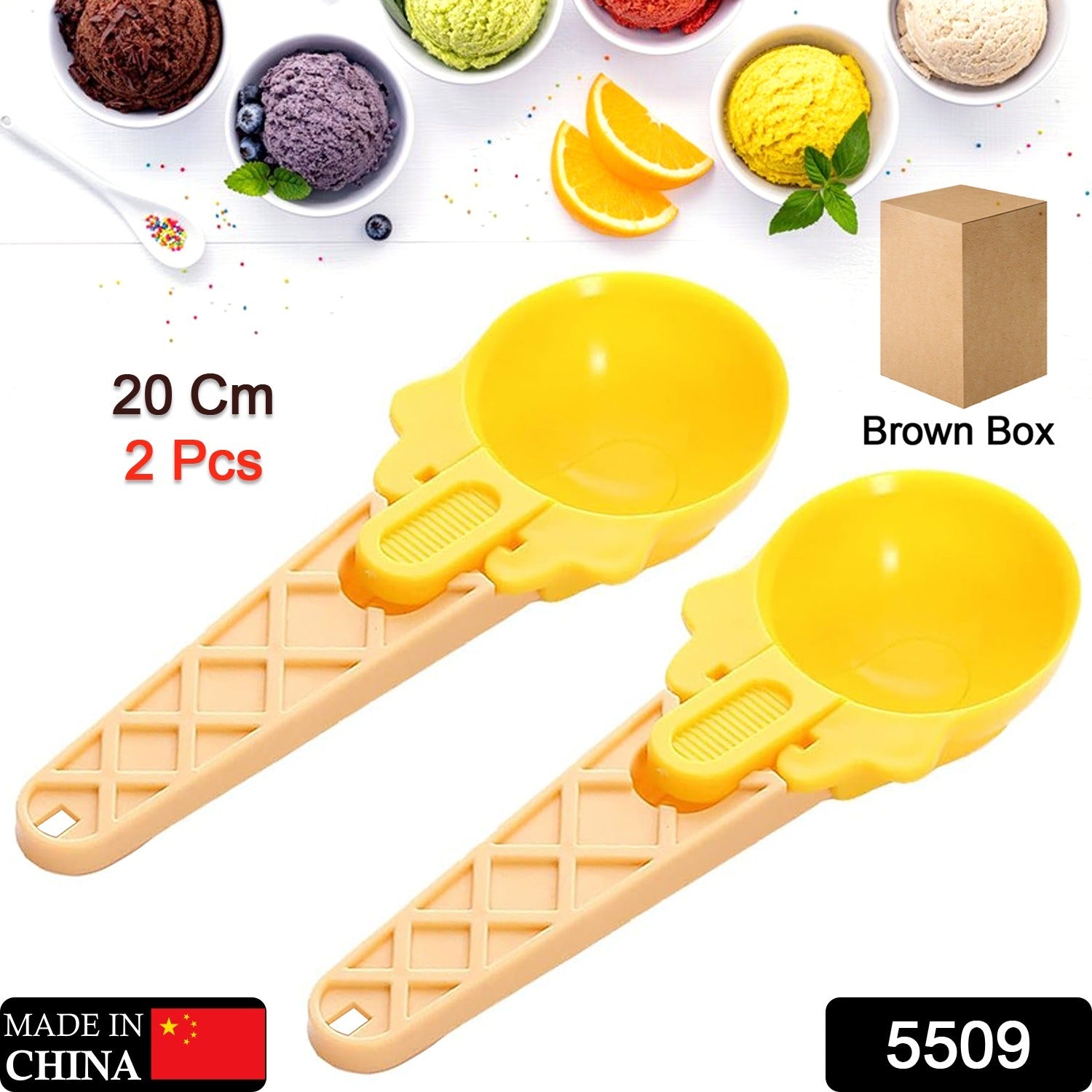 Ice Cream Spoons 2pcs Plastic Water Melon Scoopers with Trigger Dipper and Adults for Summer Party Ice Cream Scoop, Food Serving Spoon Kitchen Tools Ice Cream Digging Spoon Household Spoons Cupcake Spoons Aps Fruit Ball Player (2 Pc) your brand