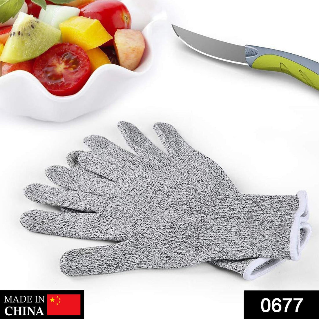 Anti-cutting resistant gloves for hand safety and protection.