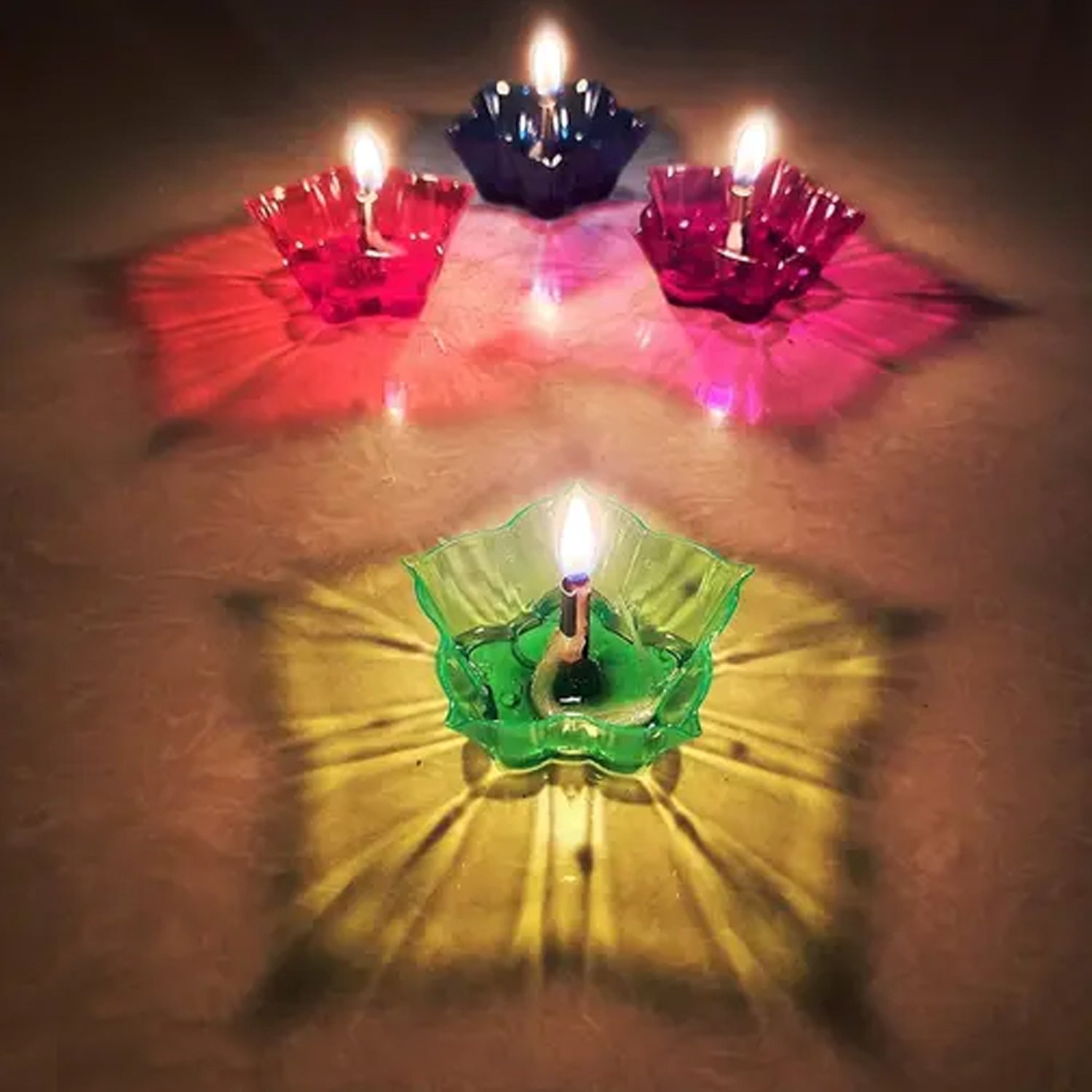 Magical Reflection Diya Set with 6 Attractive Design Cup Set Of 12 Pieces your brand