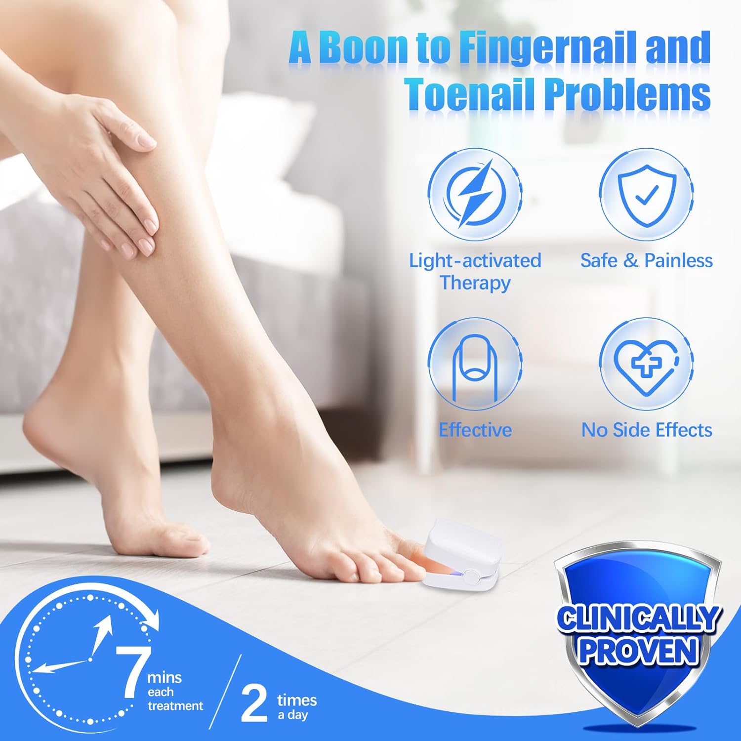 Rechargeable Nail Fungus Treatment for Toenail, Toe Nail Fungal Treatment Nail Fungus Laser Device, Anti-Fungal Nail Treatment for Hand & Feet Infections Remover for Home Use - Shopmania Wholesale