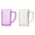 Stylish Juice Glass With Handle, Water Glass, Beer Glass, Milk Shake Glass, Multipurpose Glass Plastic Beer Mug, Unbreakable Beer Tasting Glasses, Clear Juice Glasses Suitable for Kids (2 pc) your brand