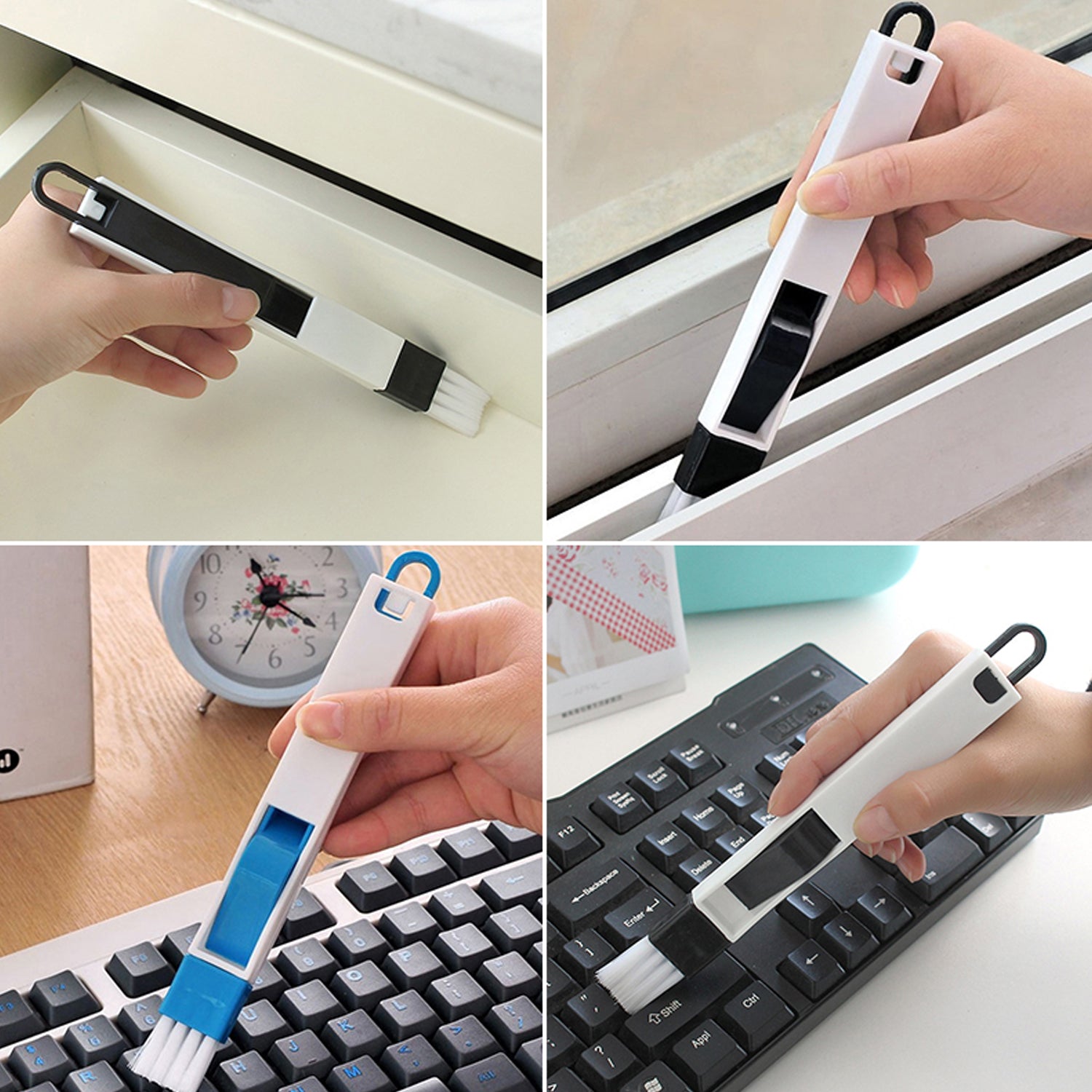 2 in 1 Multi-Function Plastic Window Slot Wardrobe Dust Removal Cleaning Brush your brand