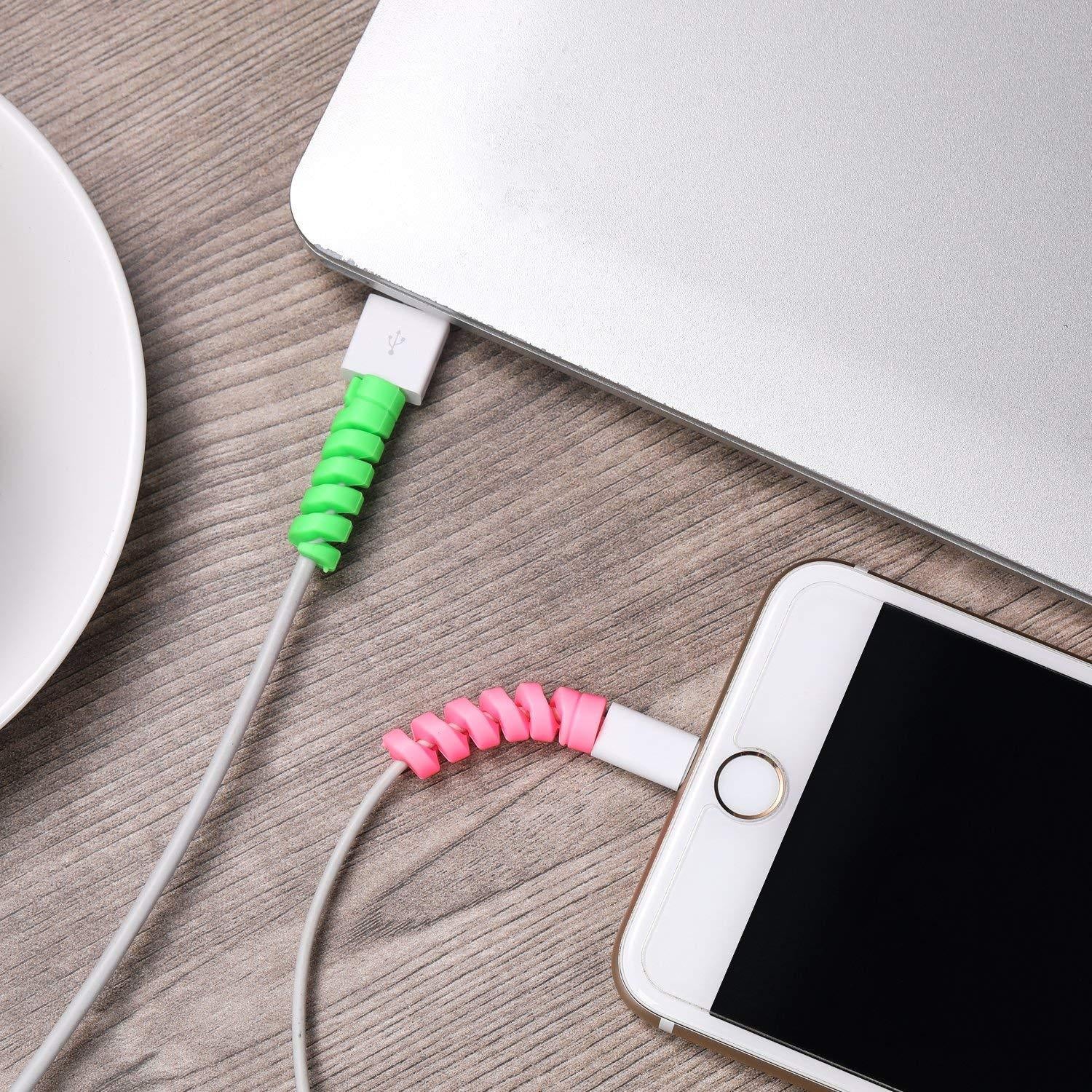 Spiral Charger Cable Protector Data Cable Saver Charging Cords Protective for All Universal  Cable Cover (Pack of 10) - Shopmania Wholesale