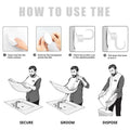 Black Beard Apron Hair Clippings Catcher Grooming Bib - Shopmania Wholesale
