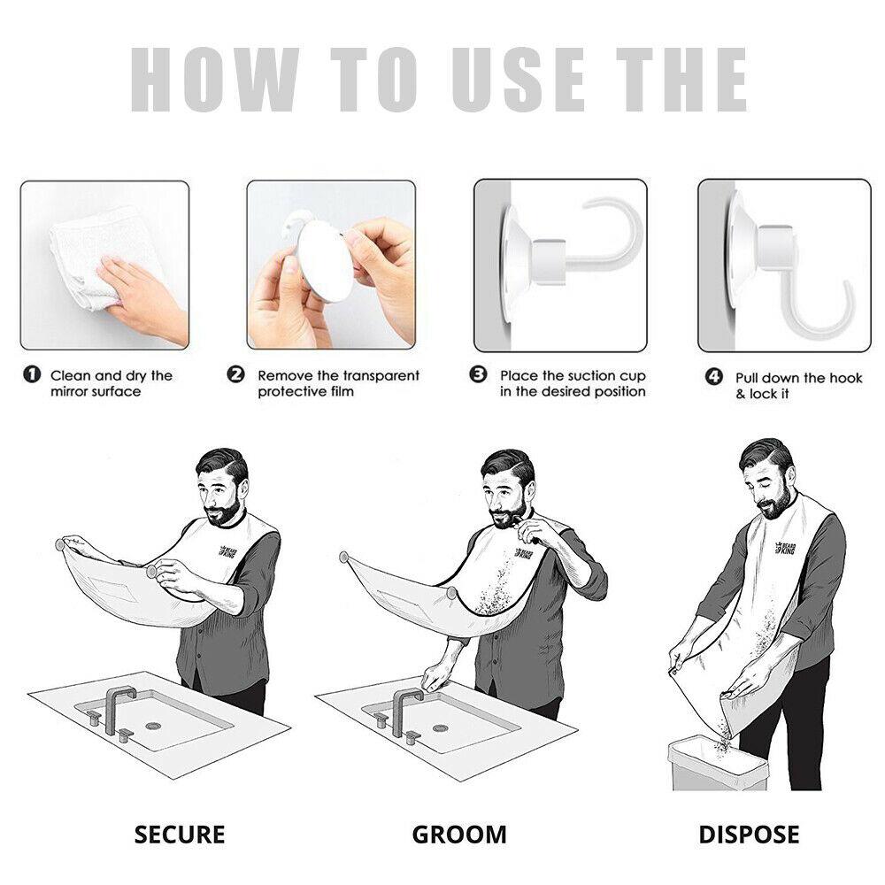 Black Beard Apron Hair Clippings Catcher Grooming Bib - Shopmania Wholesale