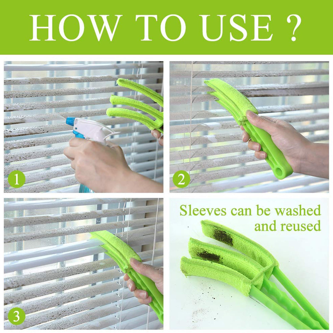 Window Blind Cleaner Duster Brush with Microfiber Sleeves - Blind Cleaner Tools for Window Shutters Blind Air Conditioner Jalousie Dust your brand