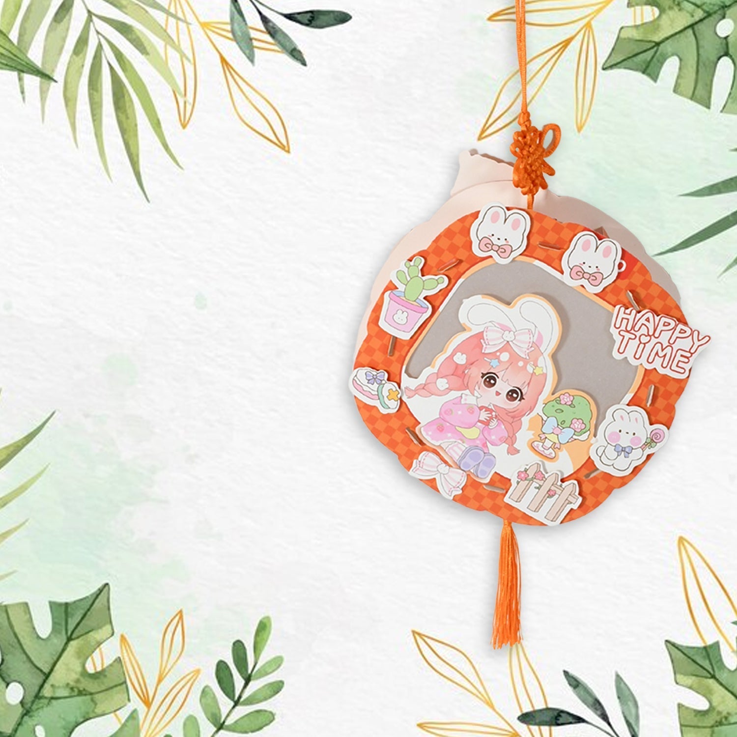 DIY Traditional Lanterns Handmade Cartoon Paper Lanterns, Antique Portable Lantern Hollow-Out Projection Luminescent LED Lamp DIY Hanging Paper Lanterns for Festival Party Decor your brand