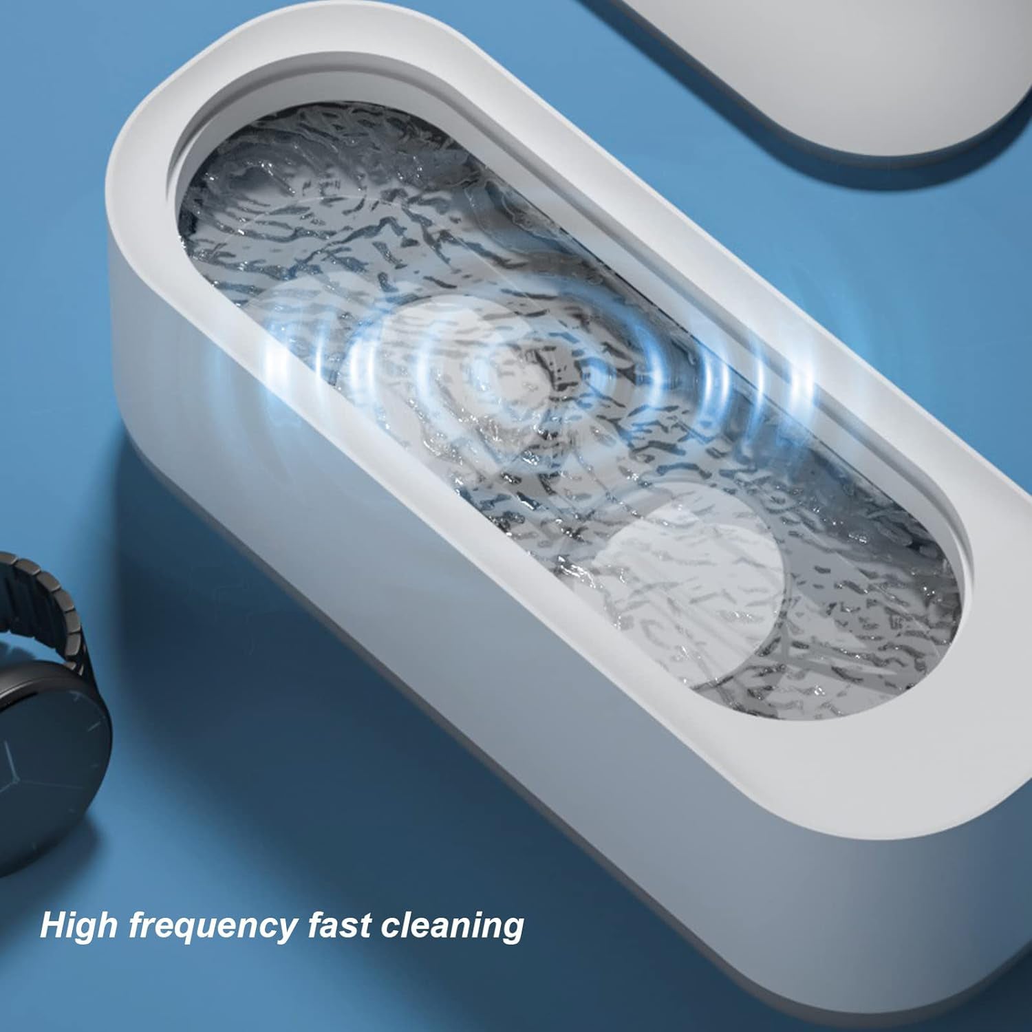 Ultrasonic Jewllery, Cleaner, Ultrasonic Cleaning Machine, Portable jewellery Cleaning Mchine For Jewellery, Ring, Silver, Retainer, Glasses, Watches, Coins, High Frequency Vibration Machine (Battery Not Included) - Shopmania Wholesale