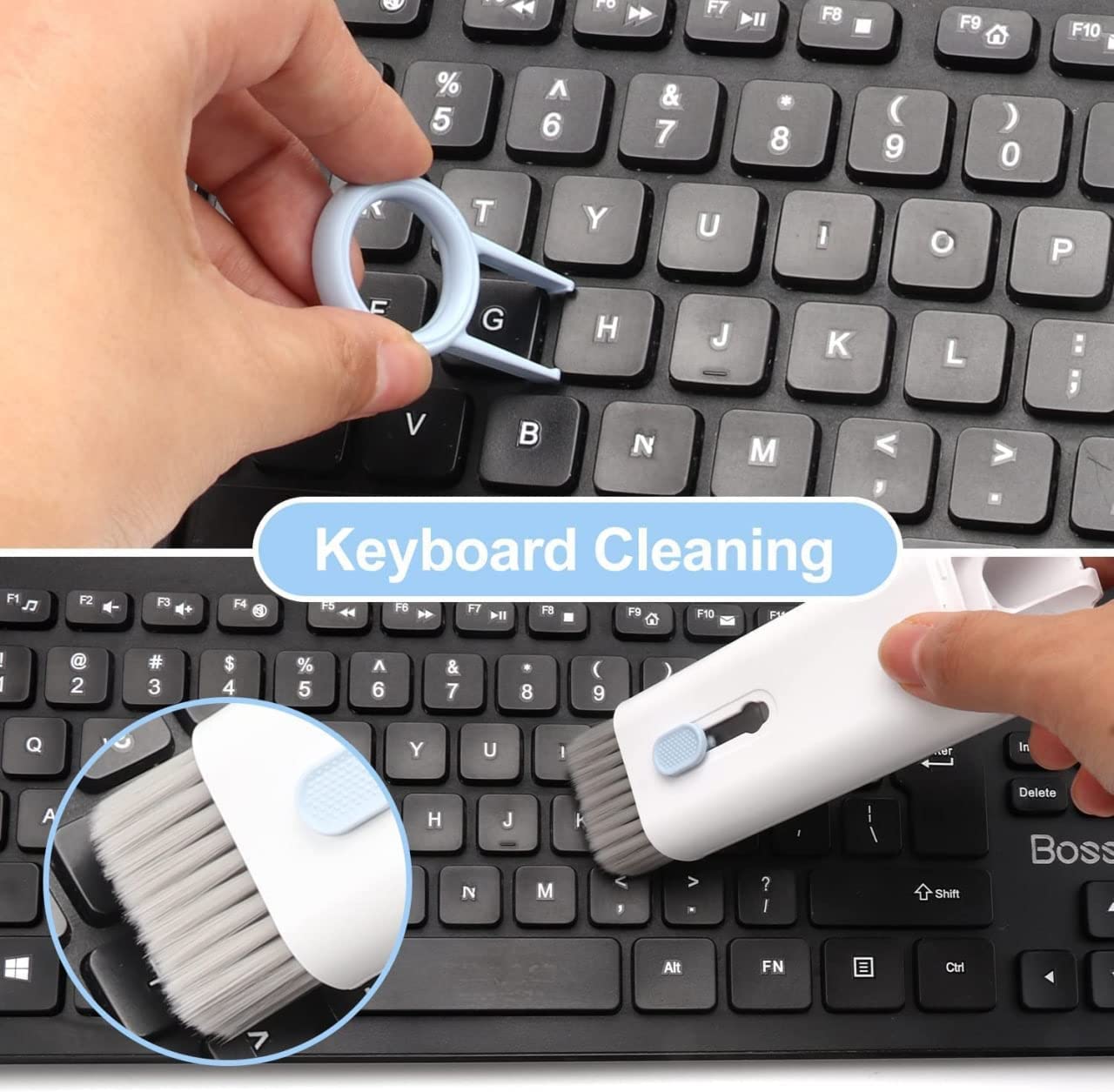 7 in 1 Electronic Cleaner kit, Cleaning Kit for Monitor Keyboard Airpods, Screen Dust Brush Including Soft Sweep, Swipe, Airpod Cleaner Pen, Key Puller and Spray Bottle   02 - Shopmania Wholesale