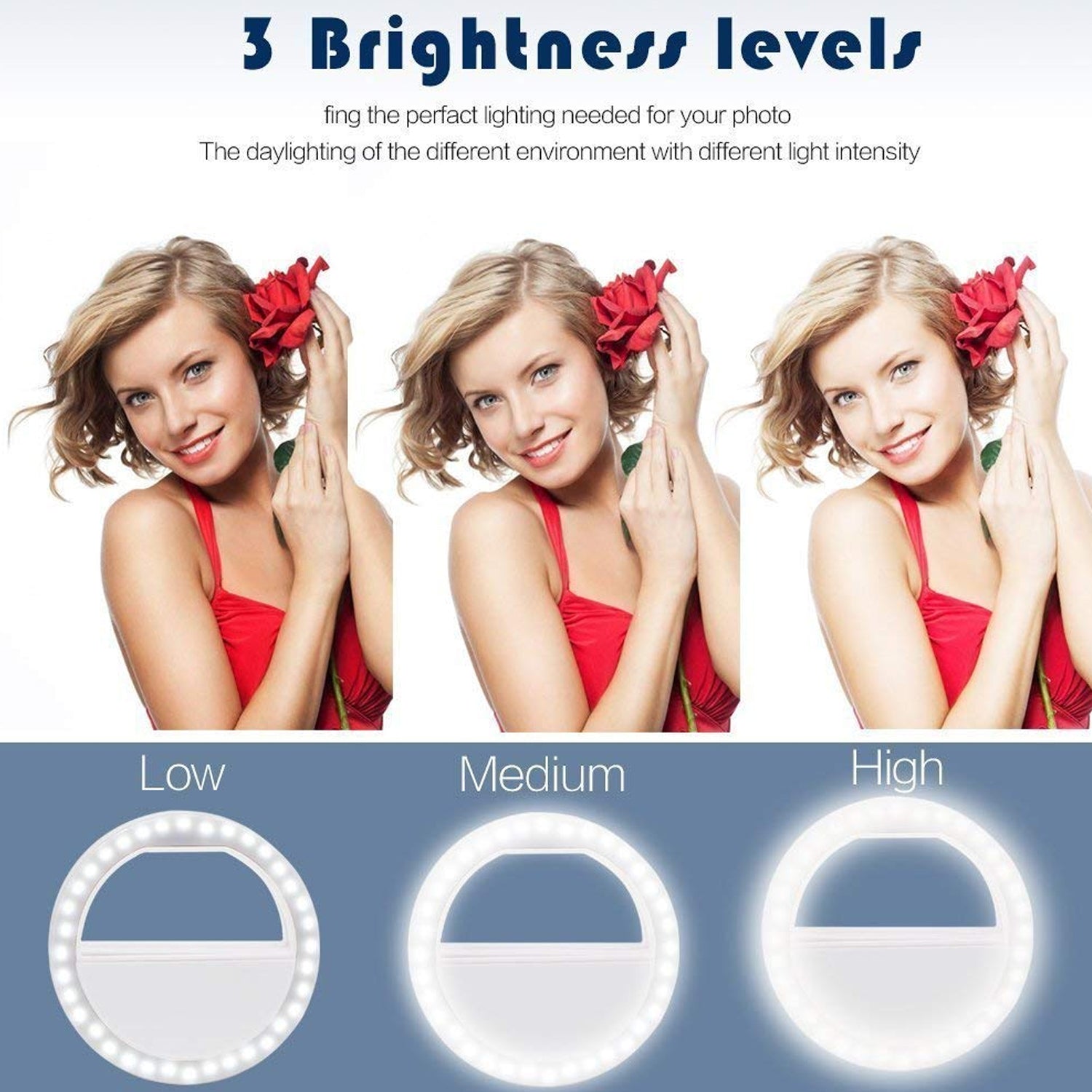 Phone Selfie Light Selfie Ring Light Selfie Light for Smartphone Selfie Light for Phone Battery Operated Selfie Ring Light (Battery Not Included) your brand