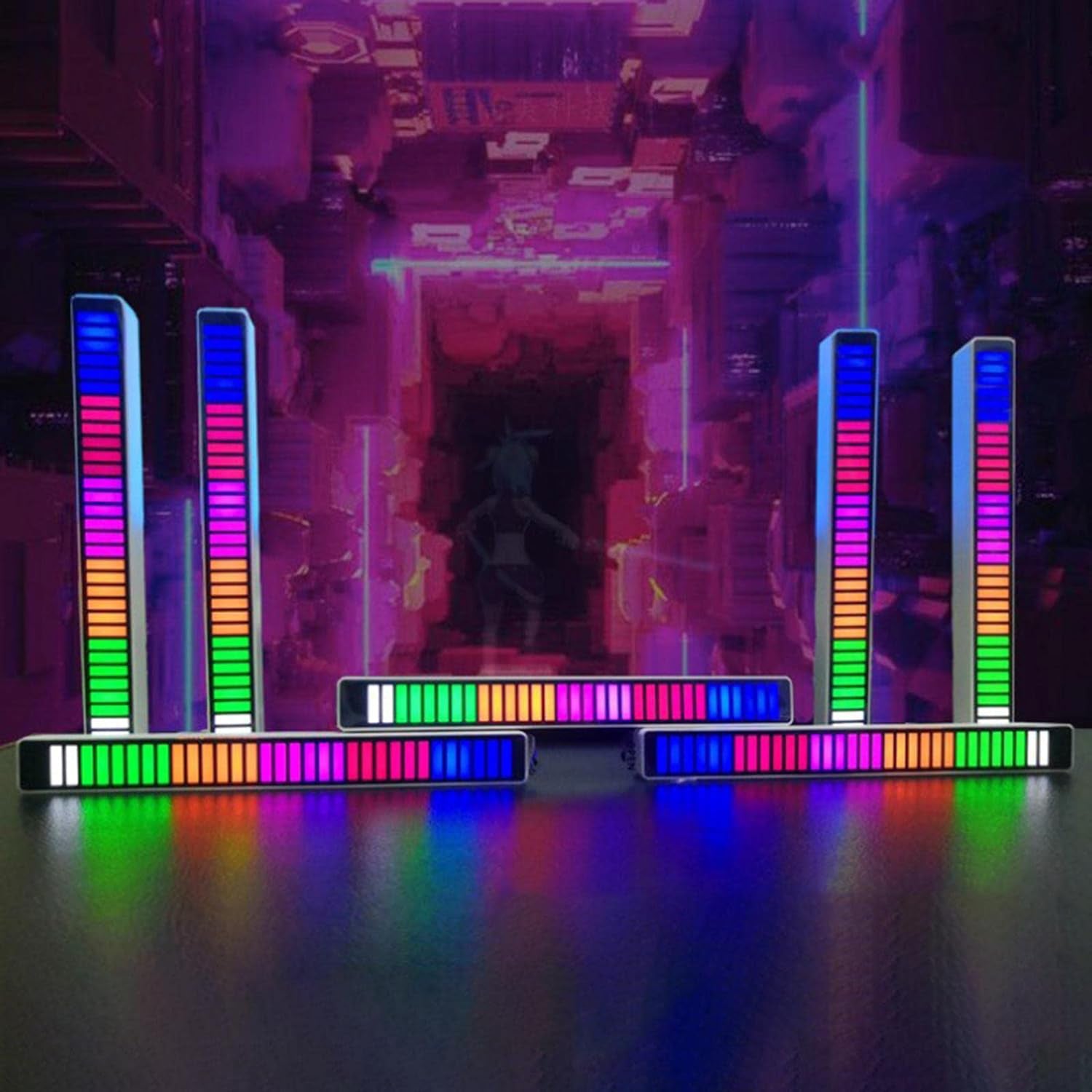 Rhythm Lights, AGC Automatic Gain Control 32 Colorful RGB Light Adjustable Pickup Rhythm Lights, RGB LED Voice-Activated Rhythm Light Car Home Sound Control Ambient Light (1 Pc) your brand