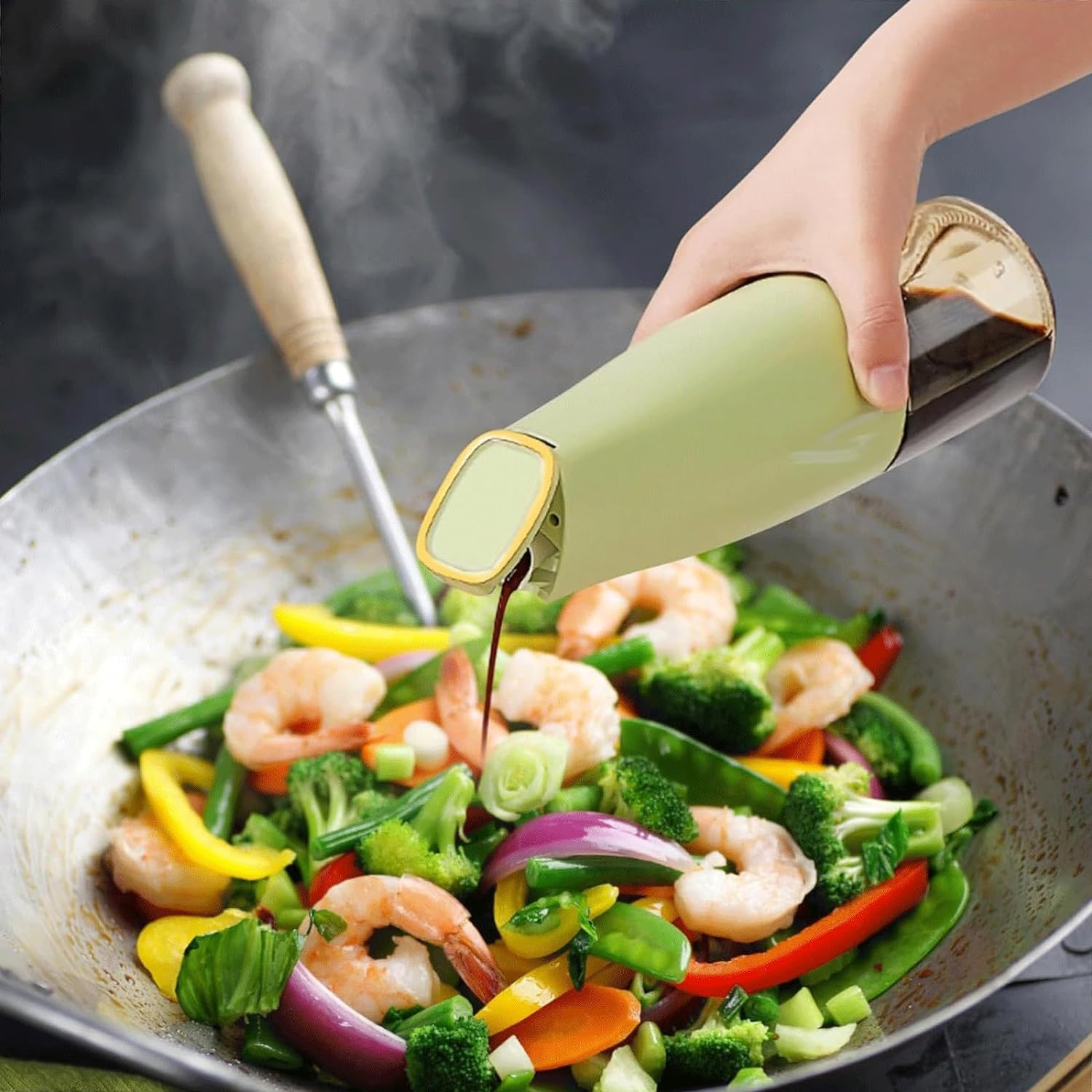 Oil Dispenser, 500ml Cooking Oil Dispensing Cruets, Oil Bottle with Automatic Open Lid, Cooking Oil Bottle for Kitchen Grilling Frying (500 ML) - Shopmania Wholesale