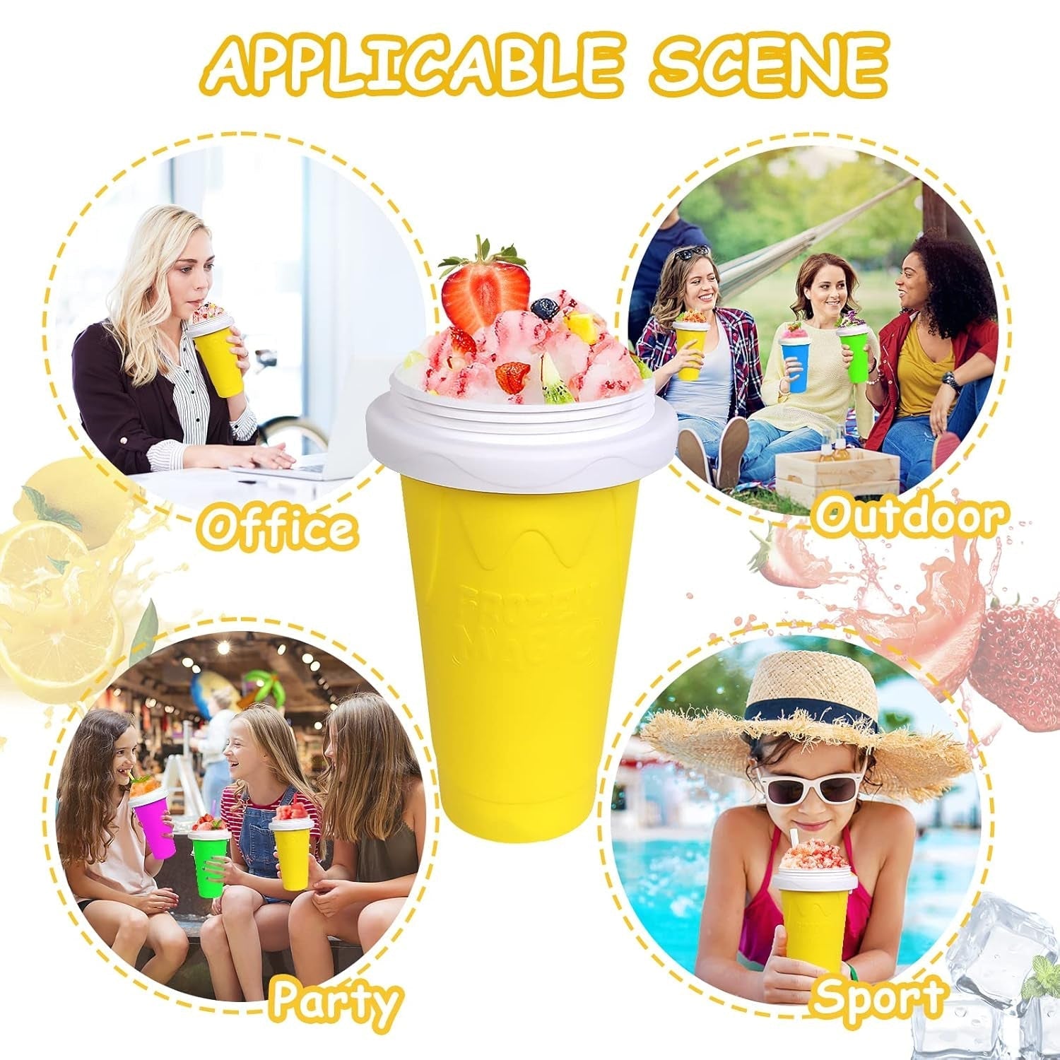 Smoothies Maker Cup, Magic Quick Frozen Smoothies Cup Cooling Cup Double Layer Squeeze Cup Slushy Maker (1 Pc) your brand