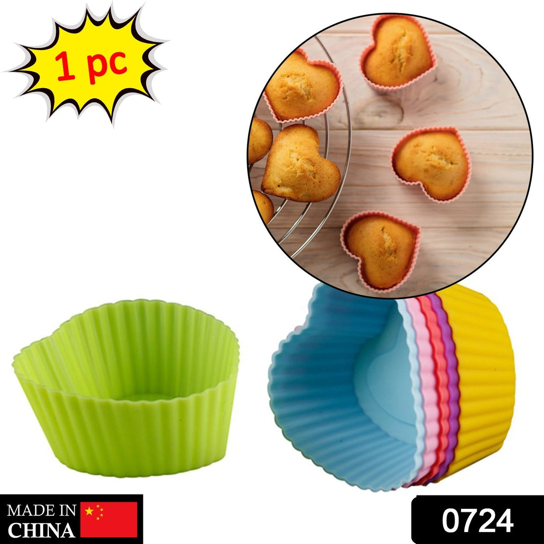 Heart-shaped silicone baking mold
