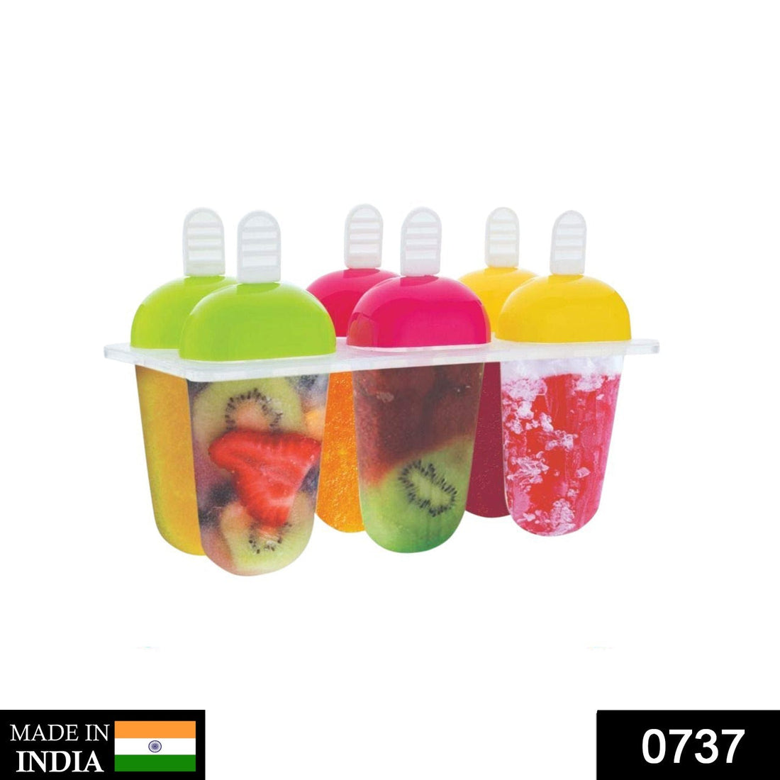 Set of 6 multicolor kulfi and ice cream molds