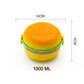 Burger Shape Lunch Box Plastic Lunch Box Food Container Sets Double Layer Lunchbox 1000ml With 2 Spoon Applicable to Kids and Elementary School Students your brand
