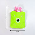 Green One-Eyed Monster Print Small Hot Water Bag with Cover for Pain Relief your brand