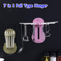 Plastic 7-in-1 Multifunction Retractable Wall-Mounted Pull-Out Hanger Rack Without Punching Hooks Up for Kitchen Bathroom - Shopmania Wholesale