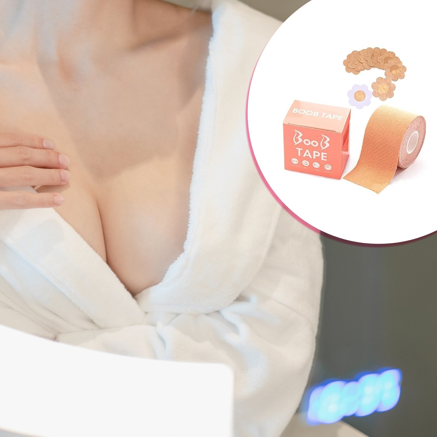 Boob Tape with Nipple Covers: Cotton, Breathable, Lift & Support (5m, 10 Pairs) your brand