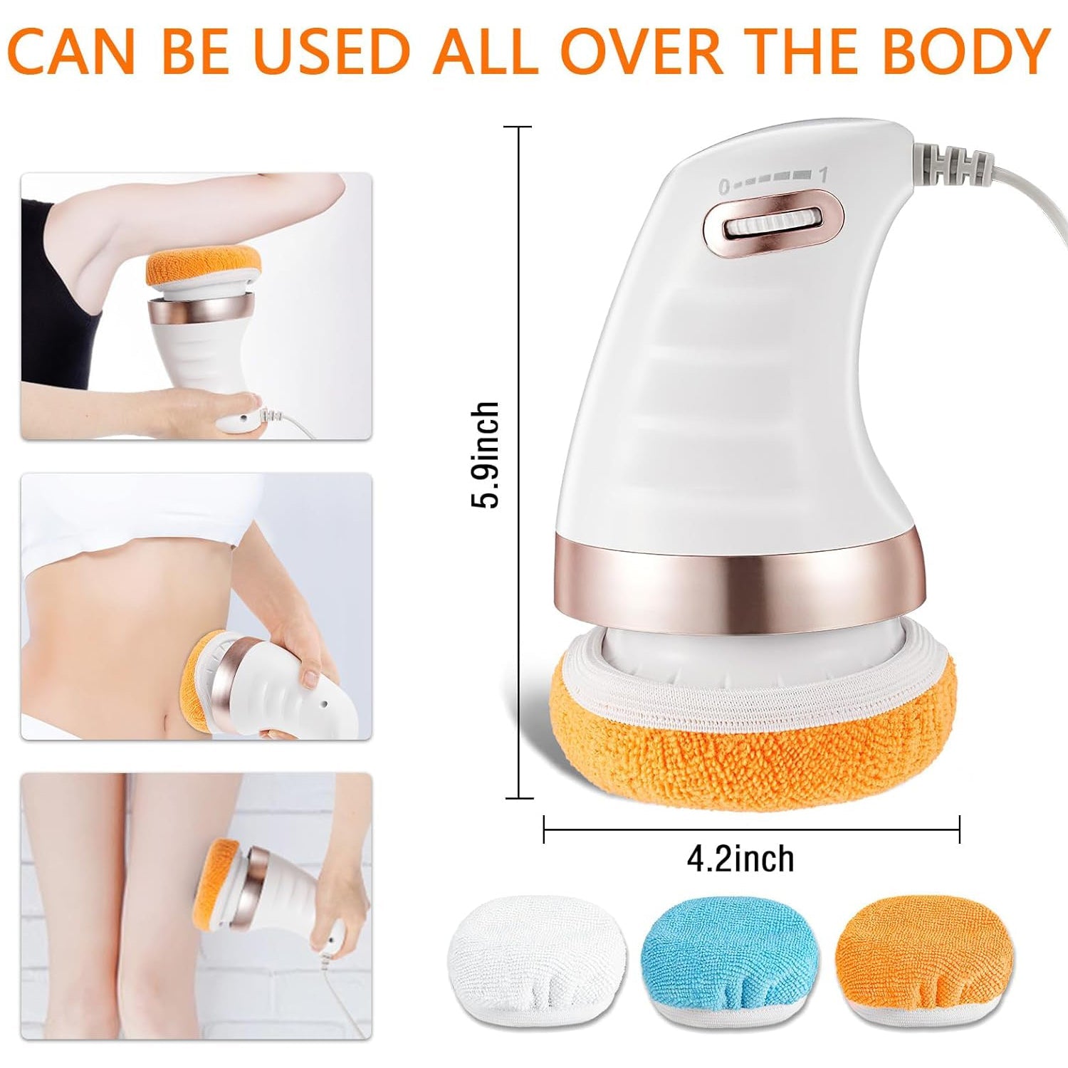 Body Massager Shaping Machine | Body Sculpting Massager with 3 Washable Pads |Adjustable Speeds | Electric Handheld Massager for Belly, Waist, Legs, Arms, Butt (1 Pc) - Shopmania Wholesale