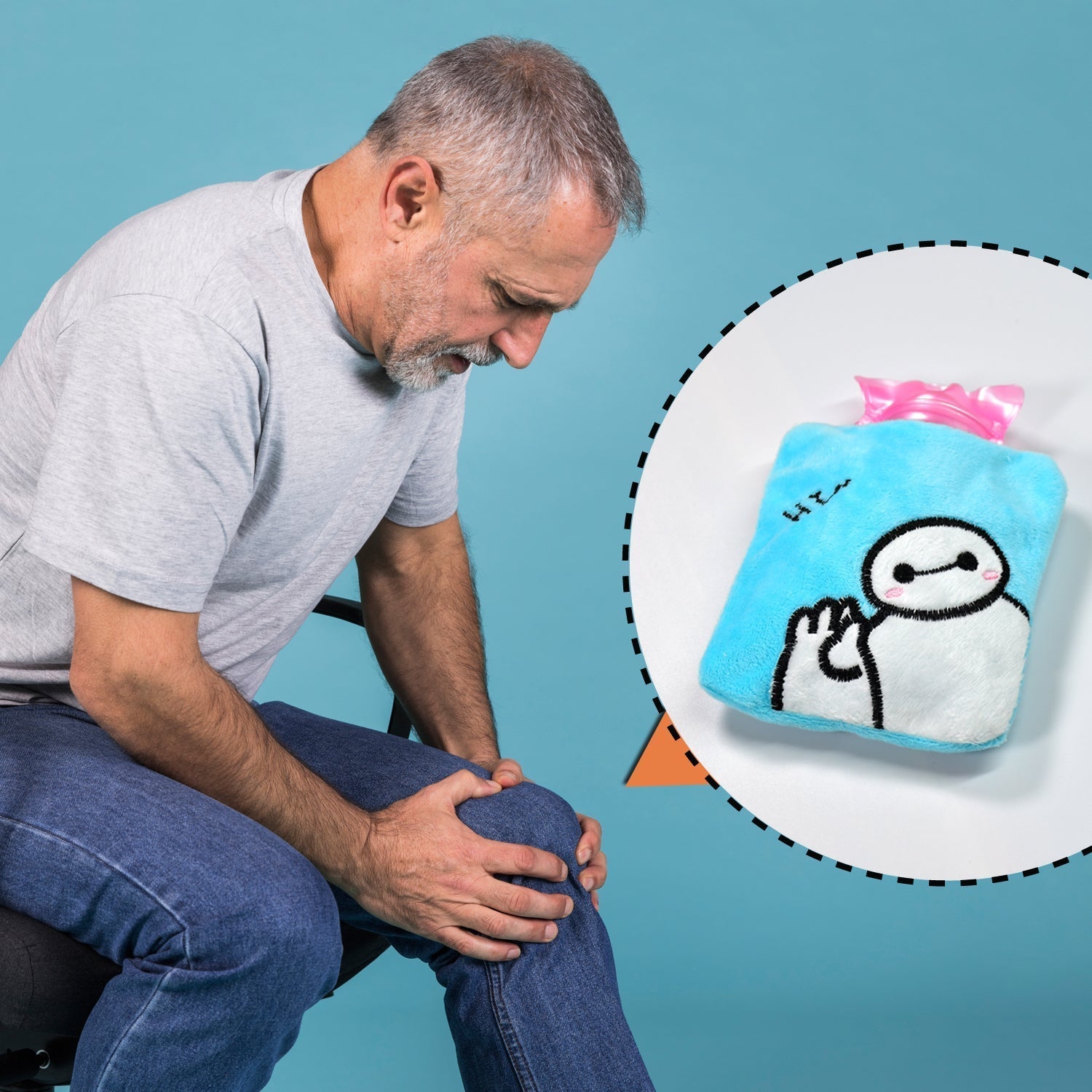 Blue Baymax Small Hot Water Bag with Cover for Pain Relief your brand