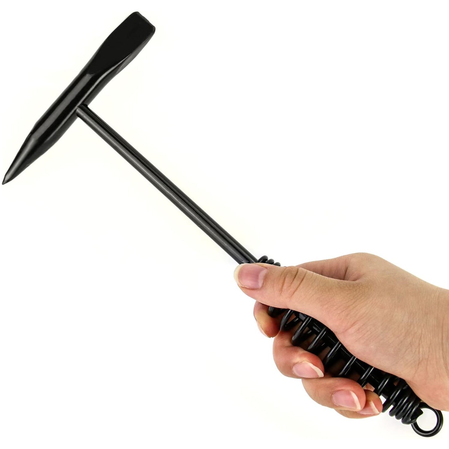 Welding Slag Removal Tool Chipping Hammer with Coil Spring Handle, Mufti Functional for Cleaning Removing Slag Industrial Weld Slag Spatter Removal Tool Welding Hammer, for Machinery Electrician (1 Pc ) your brand