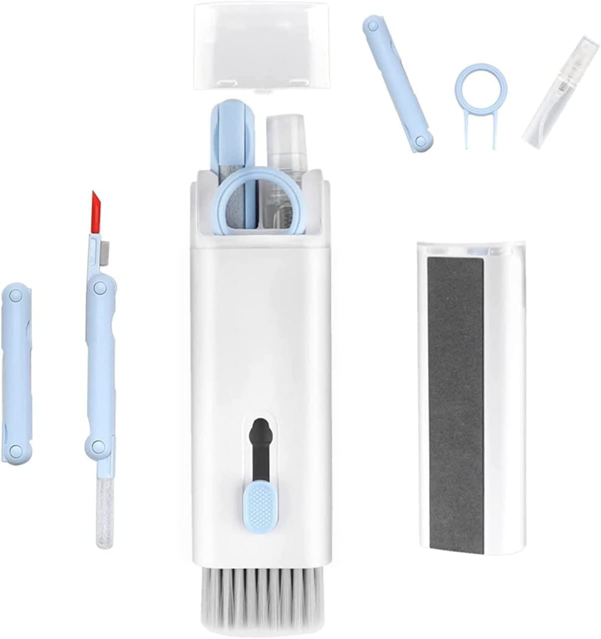7 in 1 Electronic Cleaner kit, Cleaning Kit for Monitor Keyboard Airpods, Screen Dust Brush Including Soft Sweep, Swipe, Airpod Cleaner Pen, Key Puller and Spray Bottle   02 - Shopmania Wholesale