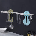 Plastic 7-in-1 Multifunction Retractable Wall-Mounted Pull-Out Hanger Rack Without Punching Hooks Up for Kitchen Bathroom - Shopmania Wholesale