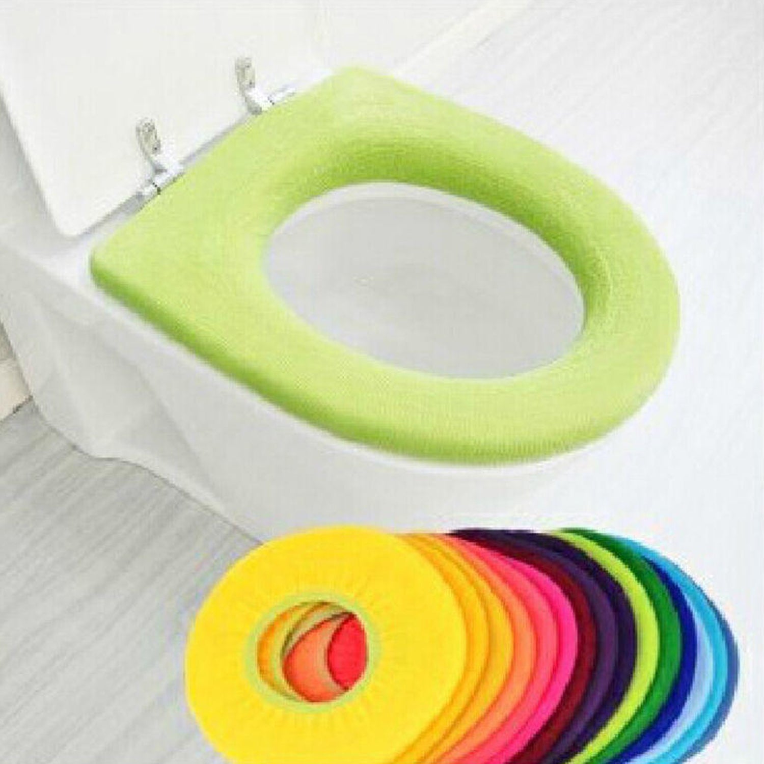 Bathroom Soft Thicker Warmer Stretchable Washable Cloth Toilet Seat Cover (1pc) your brand