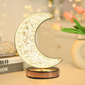 Crystal Table Lamp | Moon Shape Touch Control Lamp with 3 Color | Metal Bedside Lamp for Kids Bedroom Romantic Desktop Nightstand | Stepless Dimming USB Charging Touch Night Light - Shopmania Wholesale