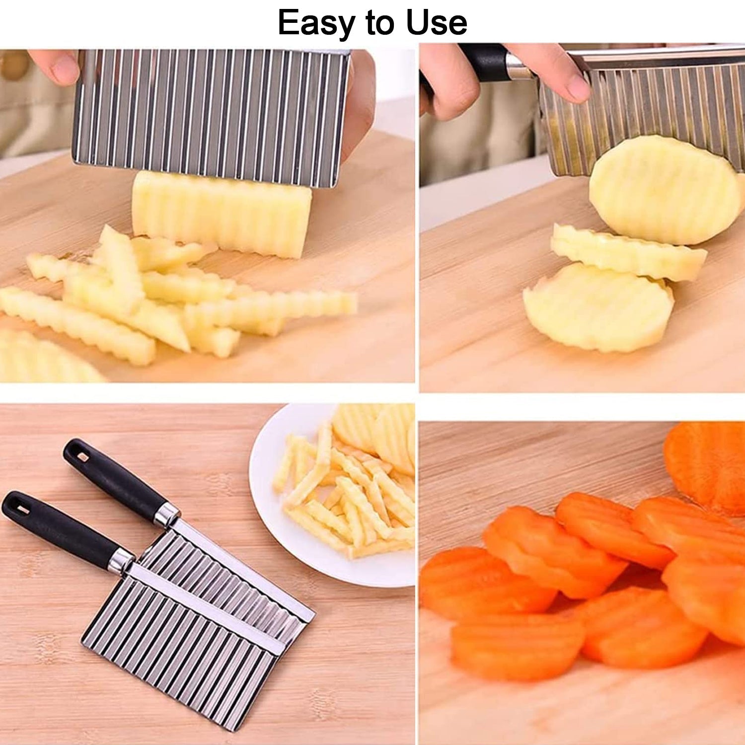 Stainless Steel Crinkle Cutter Knife for Salad and Vegetables - Shopmania Wholesale