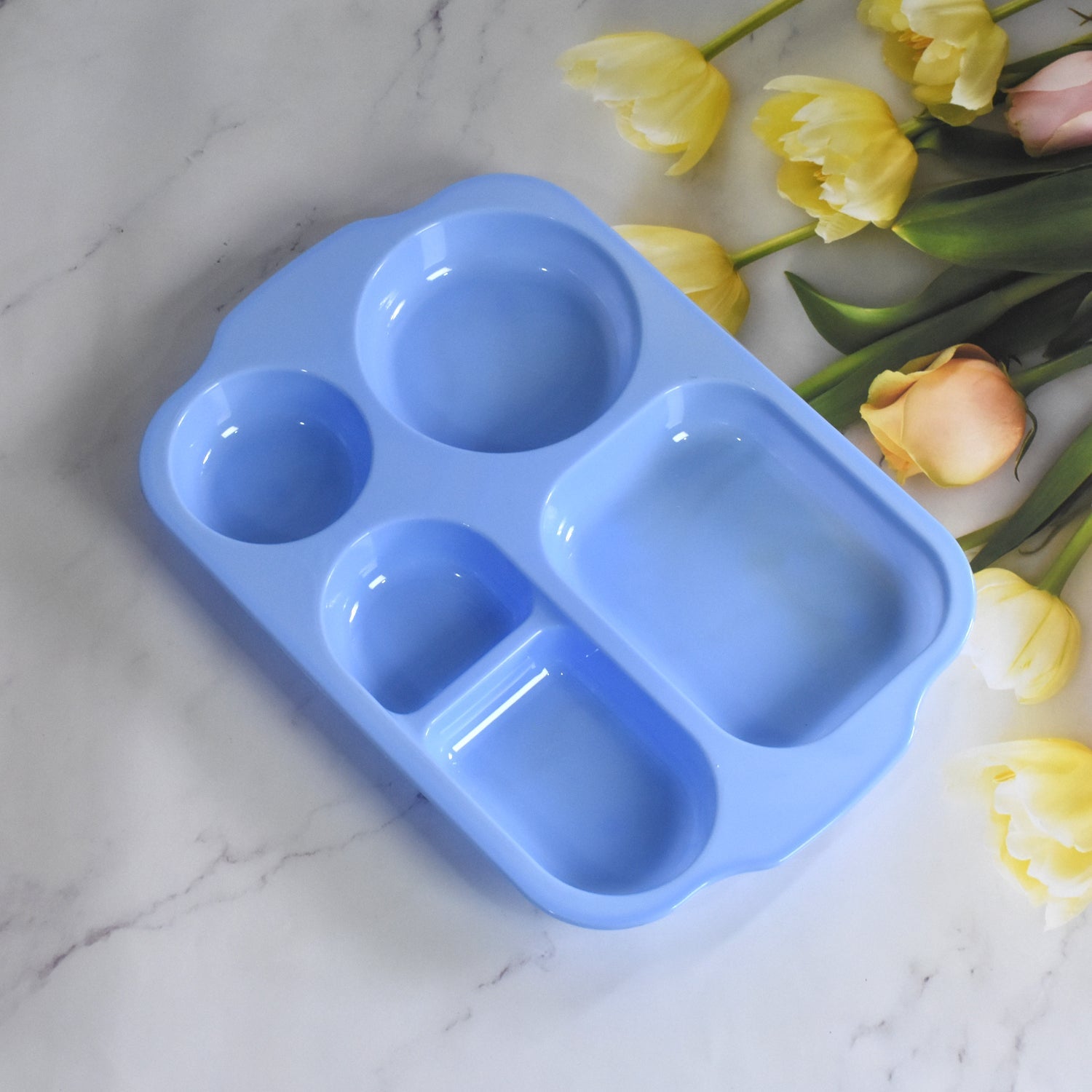 Unbreakable Plastic Food Plates / Biodegradable 5 Compartment Square Plate for Food - Shopmania Wholesale