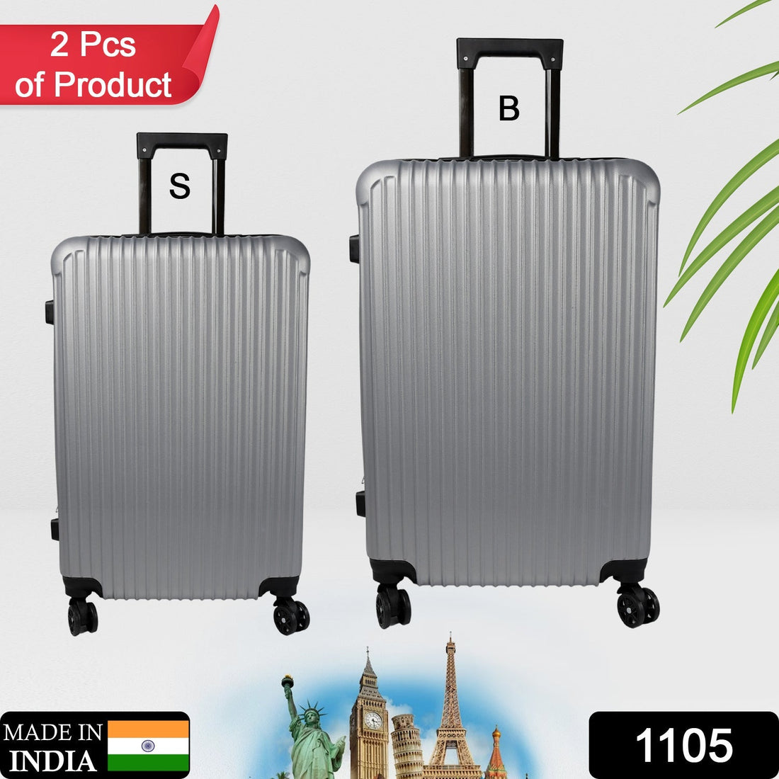 Trolley Bag for Men & Women, Multi Color, Set of 2 (Big & Small) your brand