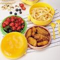 Burger Shape Lunch Box Plastic Lunch Box Food Container Sets Double Layer Lunchbox 1000ml With 2 Spoon Applicable to Kids and Elementary School Students your brand