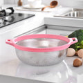 Stainless Steel Colander with Handle - Large Metal Mesh Basket Strainer (1 pc) your brand