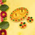 Oval Shape Special Puja Thali (1 Pc / Mix Design) - Shopmania Wholesale