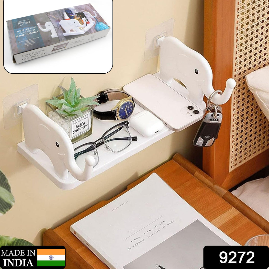 Elephant shaped storage shelf for kitchen or bathroom