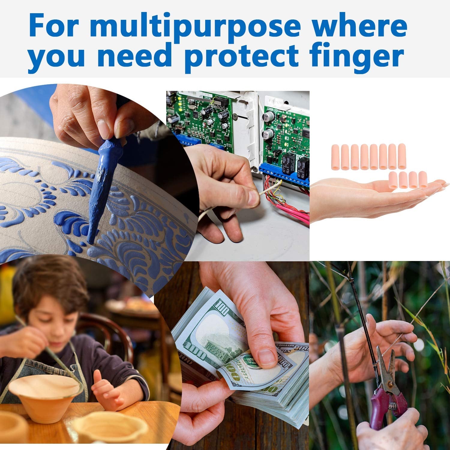 Finger Caps, Silicone Finger Protectors Sleeves (Finger Cots / 145 Pcs Set Approx) - Shopmania Wholesale