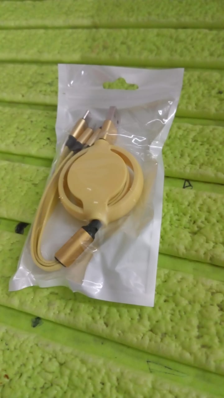 3 in 1 Retractable Charger Charging Cable (1 Pc / Mix Color) - Shopmania Wholesale