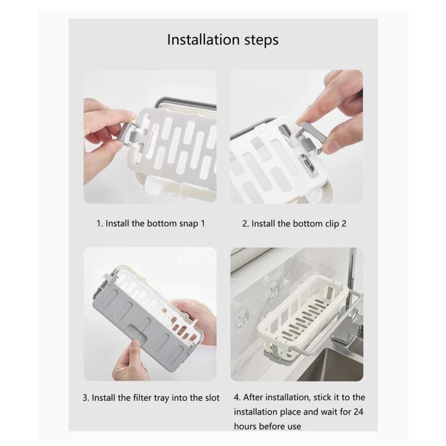 Multipurpose Platic Hanging Drain Rack Retractable Sponge Storage Hanging Rack With Adhesive Hook for Kitchen and Bathroom Dishcloth Holders Basket Drying Tray Organizer - Shopmania Wholesale