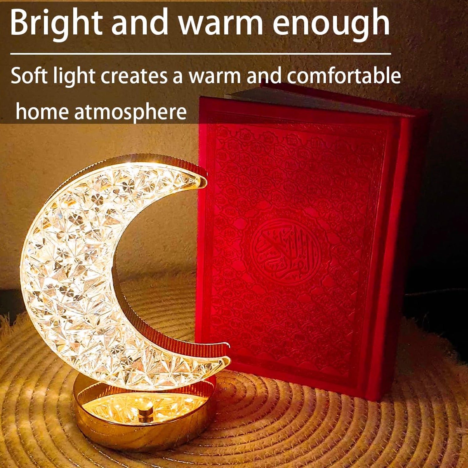 Crystal Table Lamp | Moon Shape Touch Control Lamp with 3 Color | Metal Bedside Lamp for Kids Bedroom Romantic Desktop Nightstand | Stepless Dimming USB Charging Touch Night Light - Shopmania Wholesale
