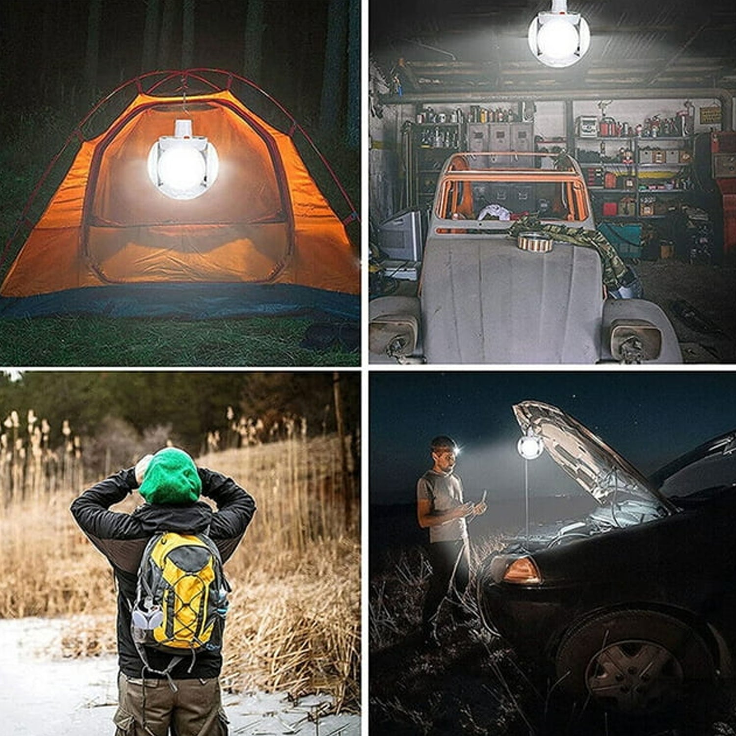 Solar Multi-Functional Emergency LED Light Bulb with USB Charging, LED camping lamp, camping lamp, USB rechargeable, 5 brightness light modes, foldable camping light, SOS IP65 waterproof camping light, blackout emergency equipment, camping gadgets your brand