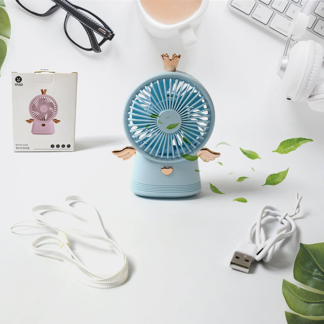 Cute Electric Mini Handheld Fan, Portable USB Rechargeable Mini Fan for Home, Office, Travel and Outdoor Use (1 Pc) your brand