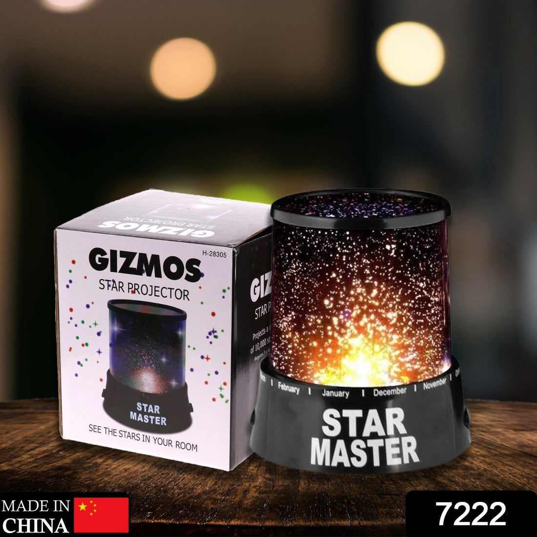 Star night light projector with USB power option