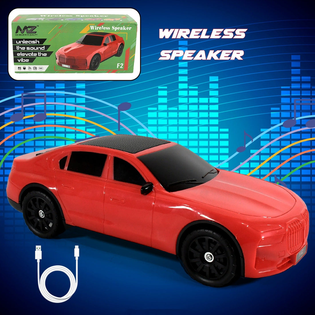 Wireless Bluetooth Speaker Portable Car Shape Music Speaker Support Bluetooth, TF Card, USB, Fm Radio Function Unique Shape Car Speaker - Shopmania Wholesale